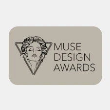Muse Design Awards winner logo badge featured on the Ascentiz website, showcasing industry recognition for award-winning product design and innovation in wearable robotics.